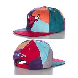 MITCHELL AND NESS CHICAGO BULLS NBA SUEDE SNAPBACK HATS
