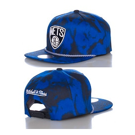 MITCHELL AND NESS BROOKLYN NETS TWO TONE SNAPBACK HATS